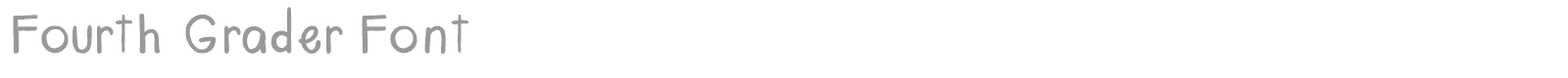 Fourth Grader font preview